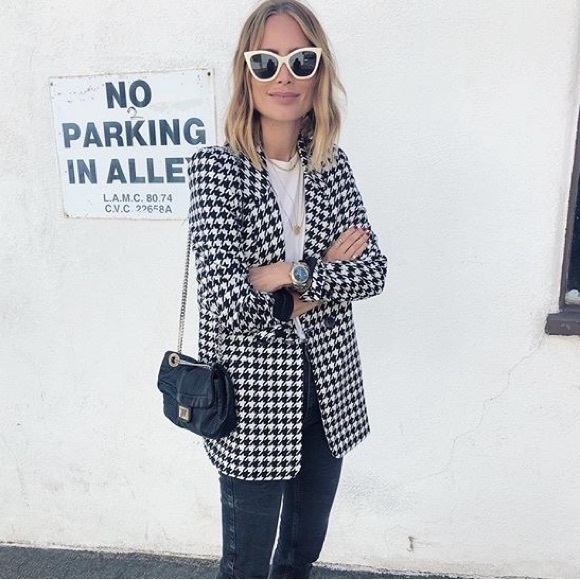 H&M houndstooth longline double breasted blazer NWT - Picture 5 of 5